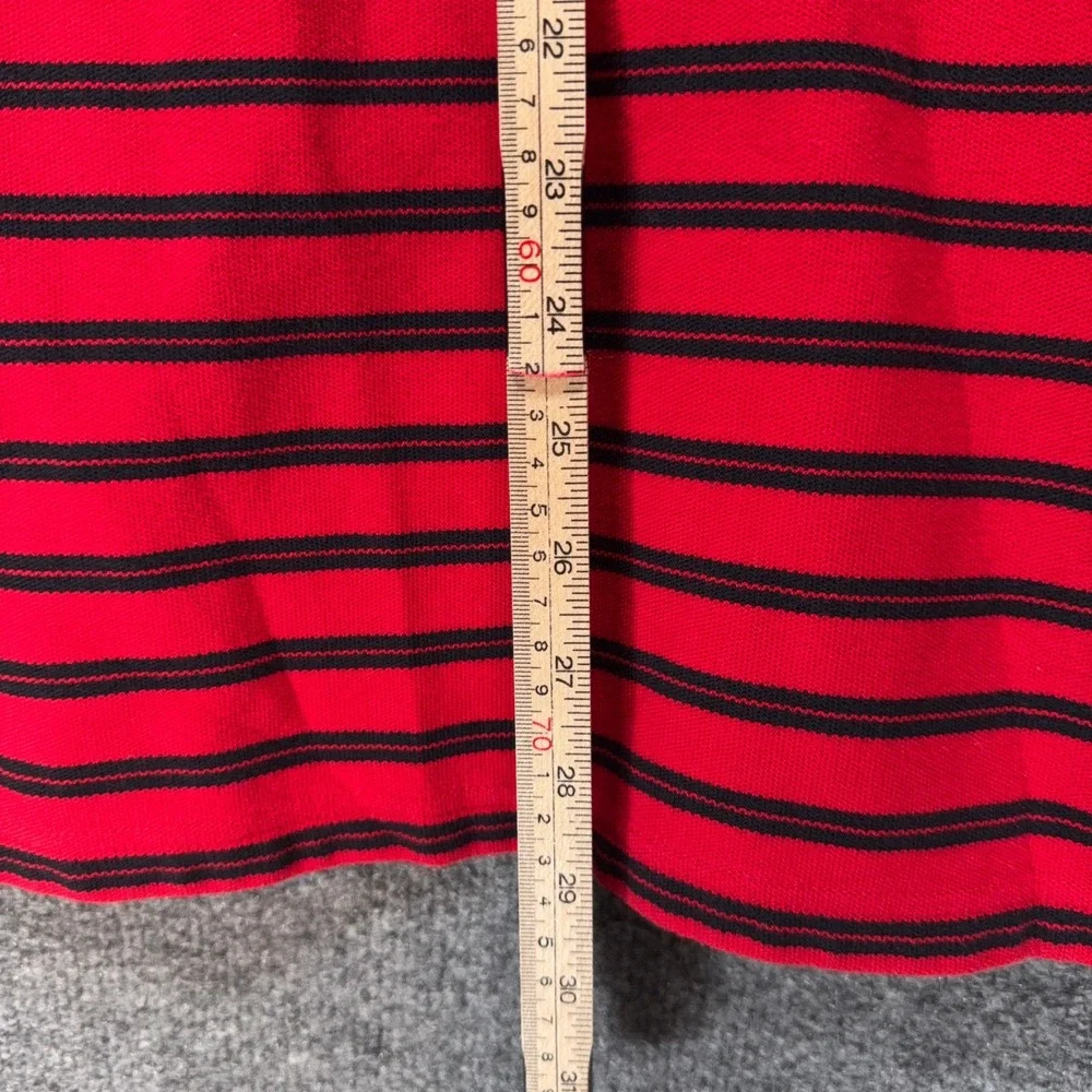 Nike Polo Shirt Mens XXL Red Black Striped Short Sleeve Golf Classic Fit Pique